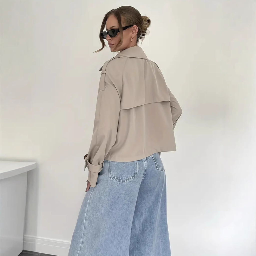 Designer Lapel Fashionable Versatile Outerwear