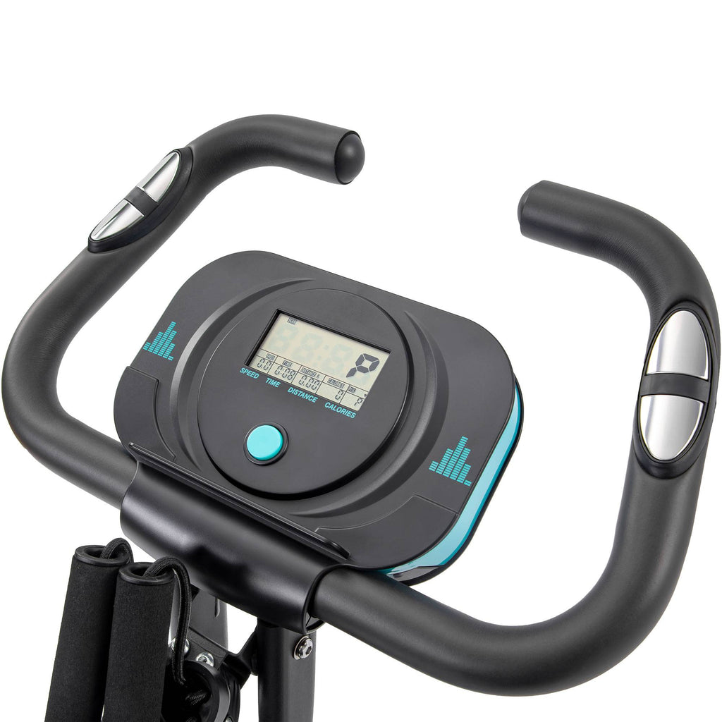 Folding Exercise Bike,Fitness Upright  Recumbent X-Bike  Adjustable Resistance