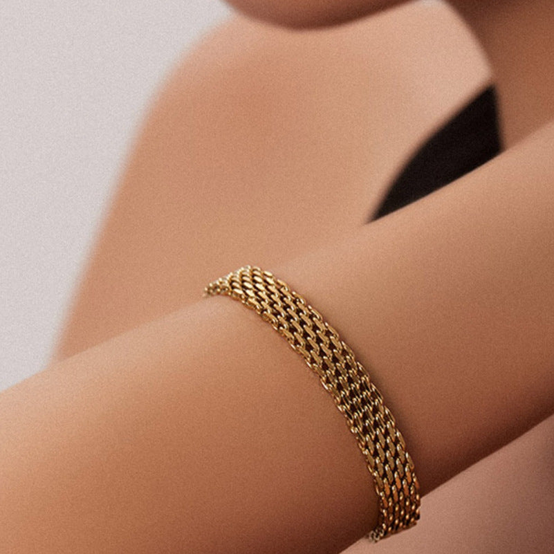 Women's Gold & Silver Chain Bracelet