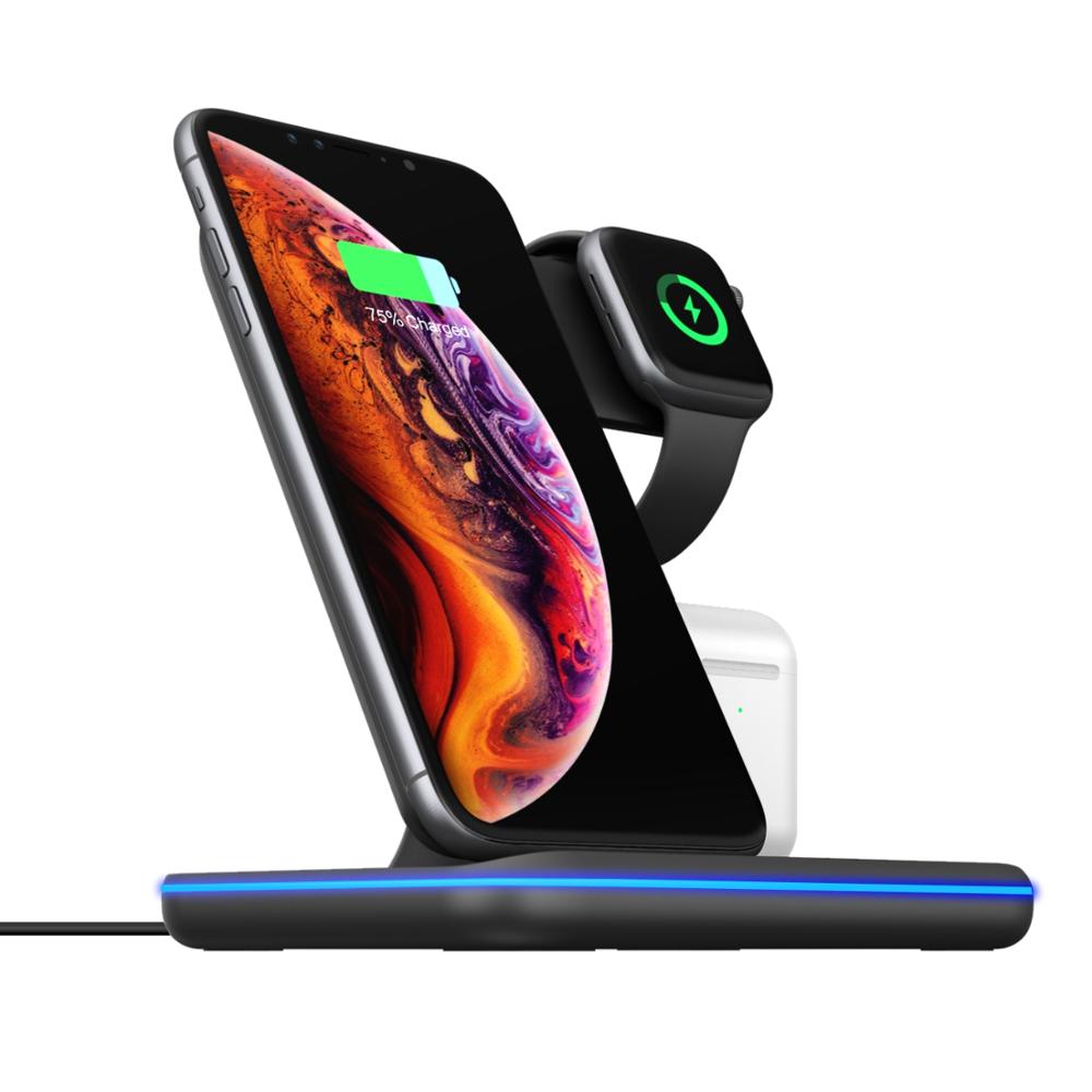 3-in-1 Wireless Charging Stand for Phone, Watch & Earbuds