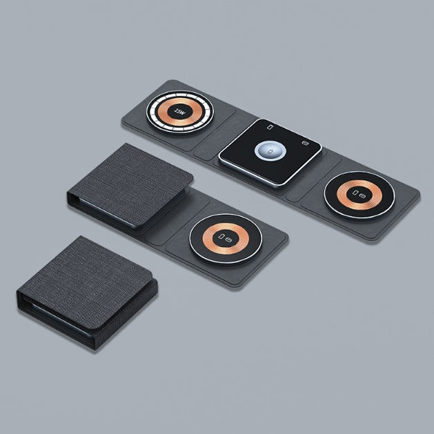 3-in-1 Magnetic Foldable Wireless Charging Station for iPhone, Apple Watch & AirPods