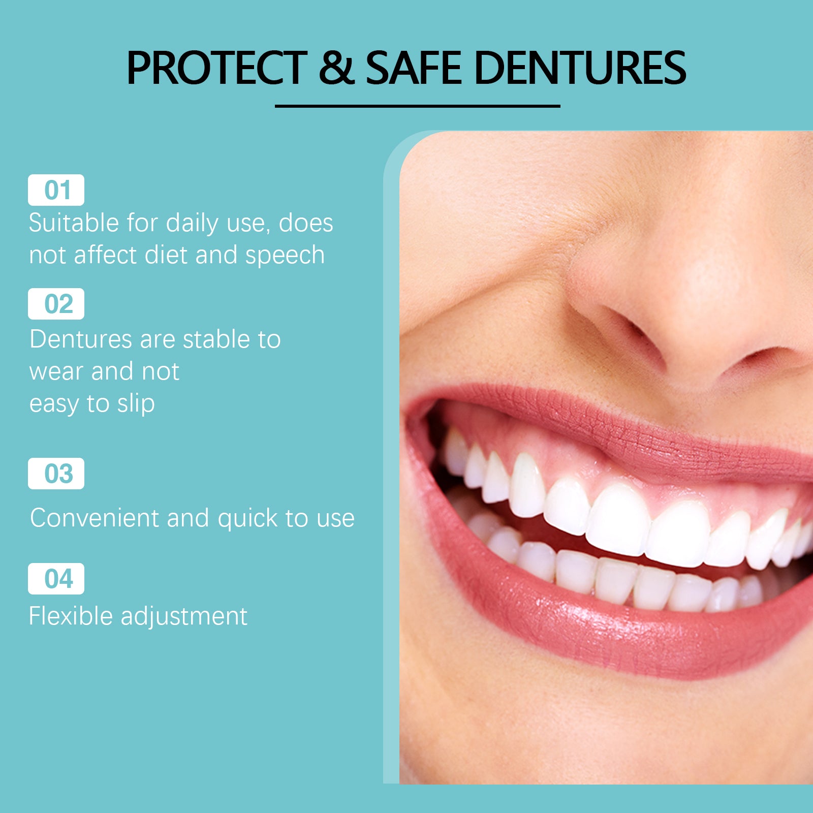 Oralhoe Adjustable Snap Dentures Comfortable Natural Temporary Fillings Braces Orthodontic Gap Kit