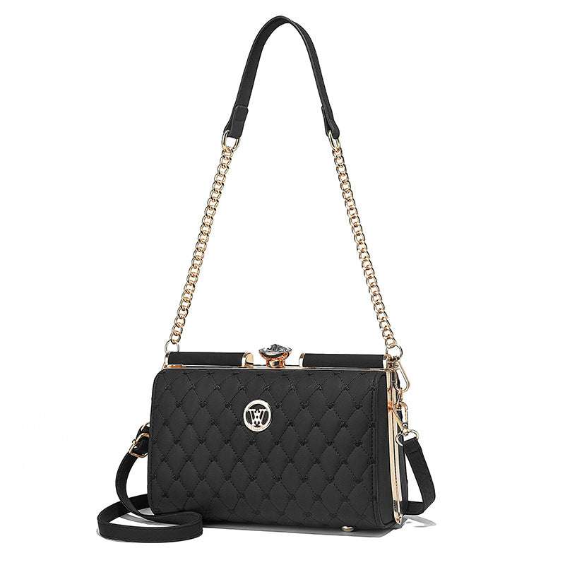 Diamond-Quilted Premium Shoulder Bag