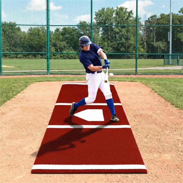10ft X 3ft Softball Pitching Mat With Artificial Turf, Indoor & Outdoor Training Aid For Pitching Practice