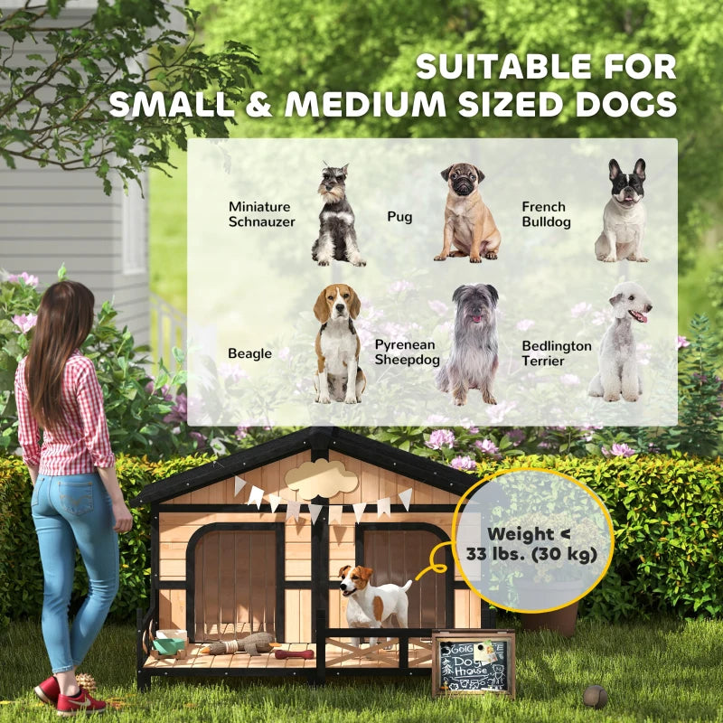 Dog House Outdoor, Wooden Dog Kennel Weatherproof With Porch, Openable Roof, Multiple Packages Shipped. Please Pay Attention To The Dimensions And Weight In The Details.