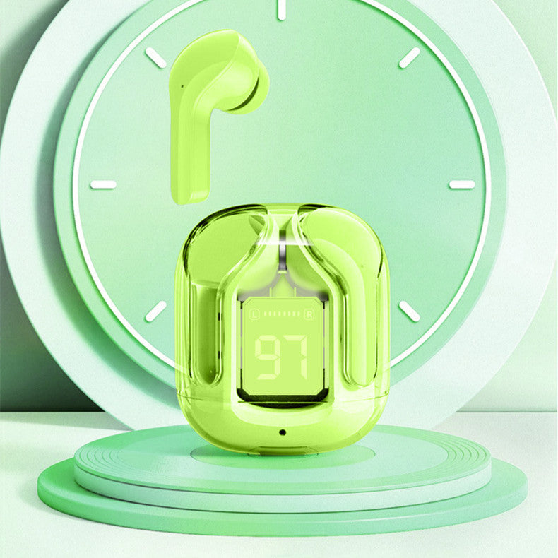 Mini Transparent Wireless Bluetooth Earbuds with LED Display