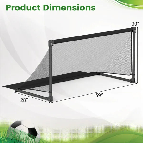 59" Portable Folding Soccer Goal (Size L, Black) - Heavy-Duty Metal Frame, Tear-Resistant PE Net