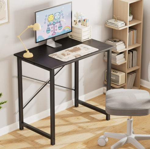 Computer Desk For Home Office, Modern Study Work Table Simple Style For Bedroom, Writing Desks With X-Shaped Reinforcement, Rust