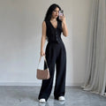 Chic Tweed-Style Vest & Pants Co-ord Set