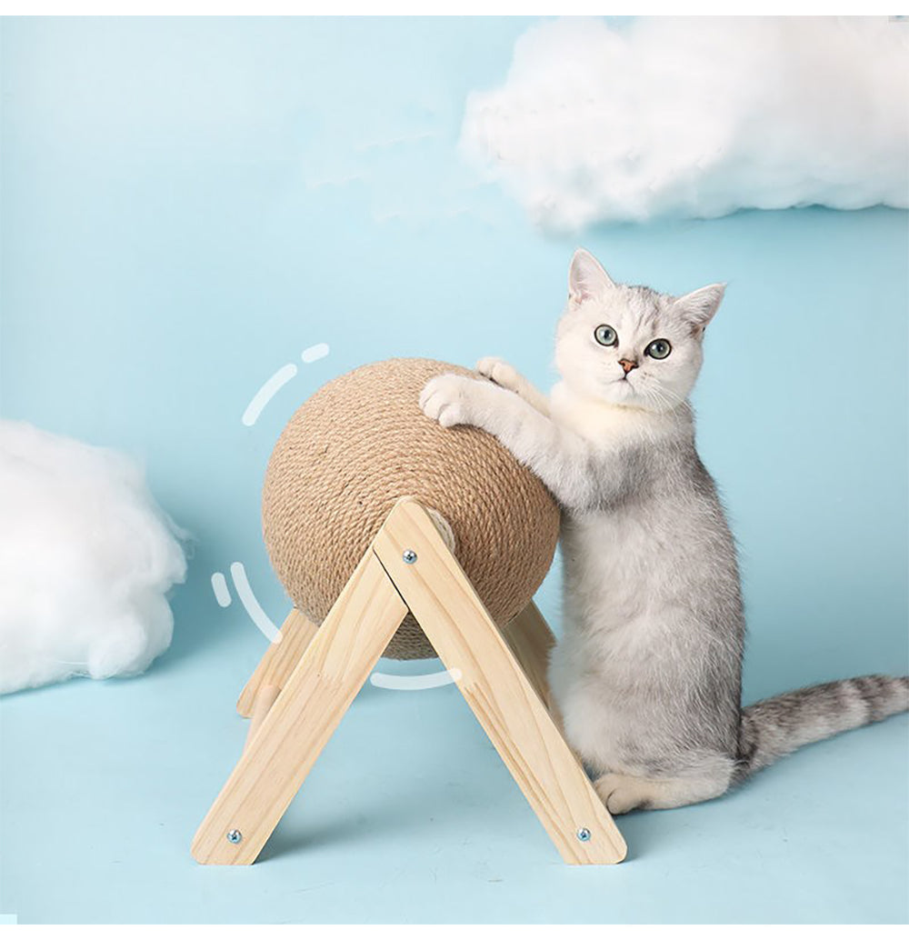 Sisal Cat Scratching Post with Ball Toy