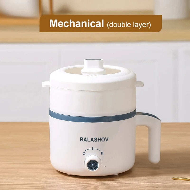 600W Electric Mini Rice Cooker 1.7L Portable Non Stick Mechanical Steamer