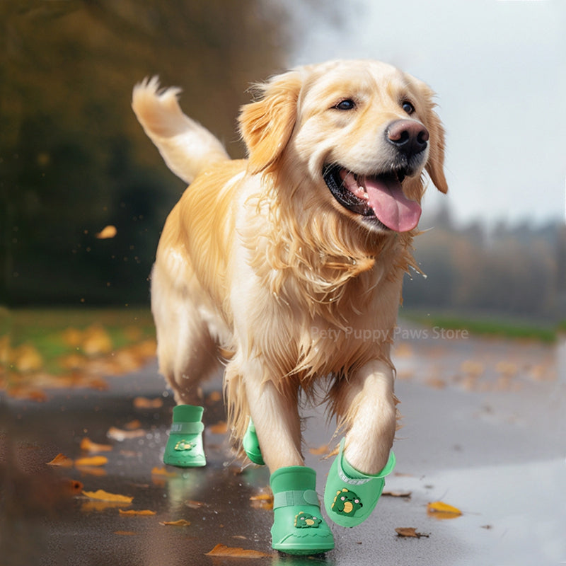 Waterproof Anti-Slip Rubber Rainshoe For Pets,Outdoor Shoe,Ankle Boots,Pet Accessories,Small Medium And Large Dogs And Cats,4PCs