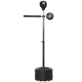 Free Standing Boxing Bag with Stand, Punching Speed Bag Reaction Bar Challenge with Suction Cups, 64-81in Adjustable Height for Teenagers and Adults, Black