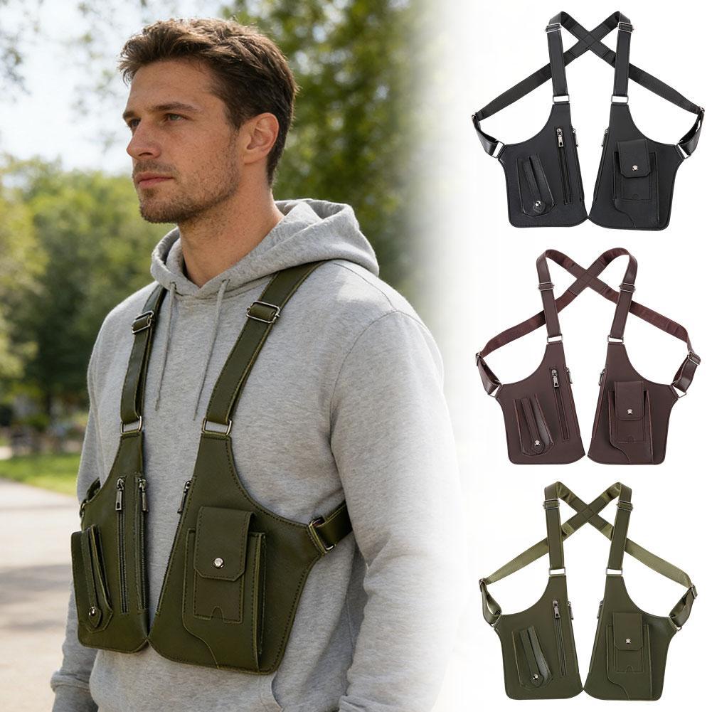 Men's Retro Crossbody Shoulder Bag – Multi-Functional Travel Backpack