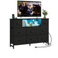A Storage Cabinet With 8 Fabric Drawers And An Electrical Socket, And An LED TV Cabinet With USB And Type-C Interfaces