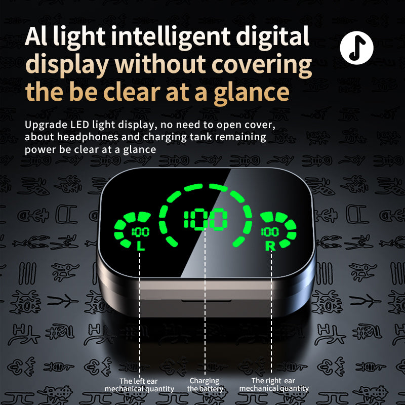 TWS Wireless Earbuds with LED Digital Display & Breathing Light