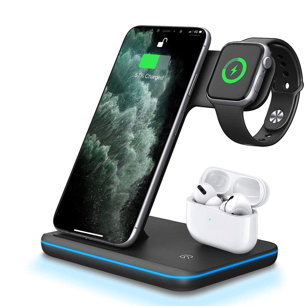 3-in-1 Wireless Charging Stand for Phone, Watch & Earbuds