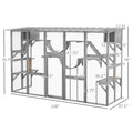 Playground Cat Window Box Outside Enclosure For Multiple Cats W Shelves & Bridges, Gray,Multiple Packages Shipped. Please Pay Attention To The Dimensions And Weight In The Details.