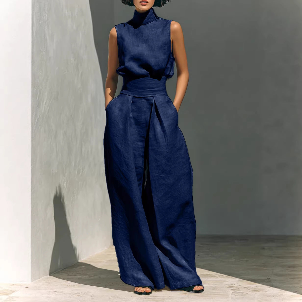 Women's Sleeveless Suit Set – Top & Trousers