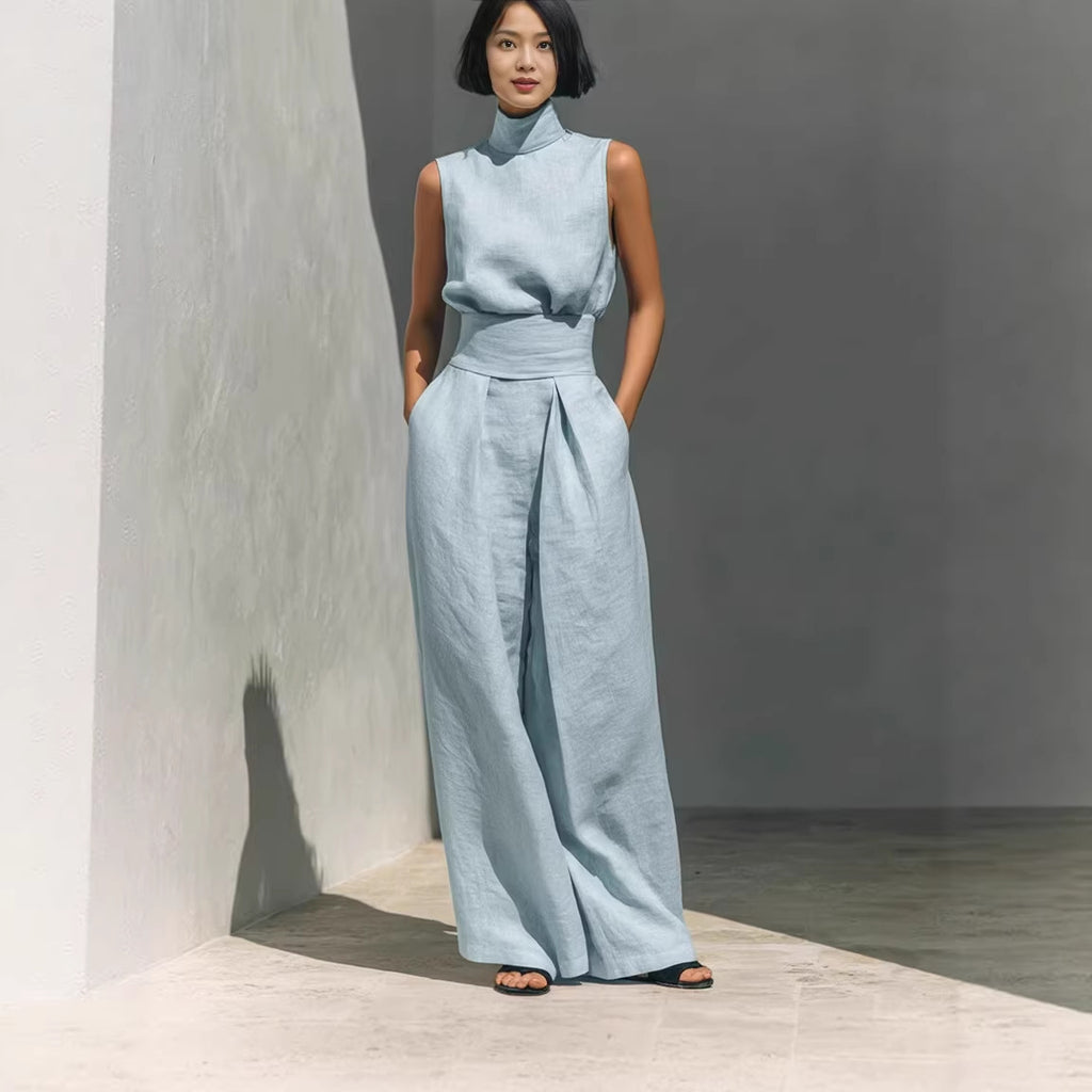 Women's Sleeveless Suit Set – Top & Trousers