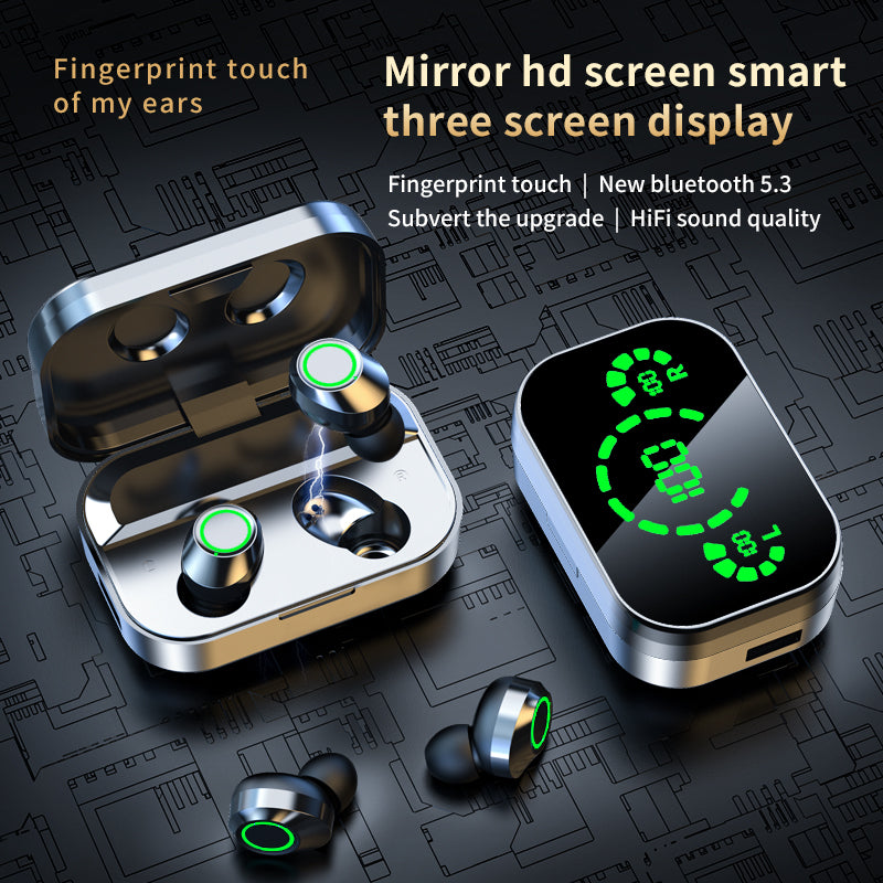 TWS Wireless Earbuds with LED Digital Display & Breathing Light