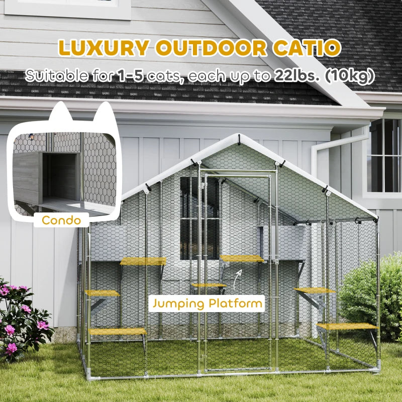 Catio Outdoor Cat Enclosure With Waterproof Cover,Multiple Packages Will Be Shipped,Please Pay Attention To The Dimensions In The Details.