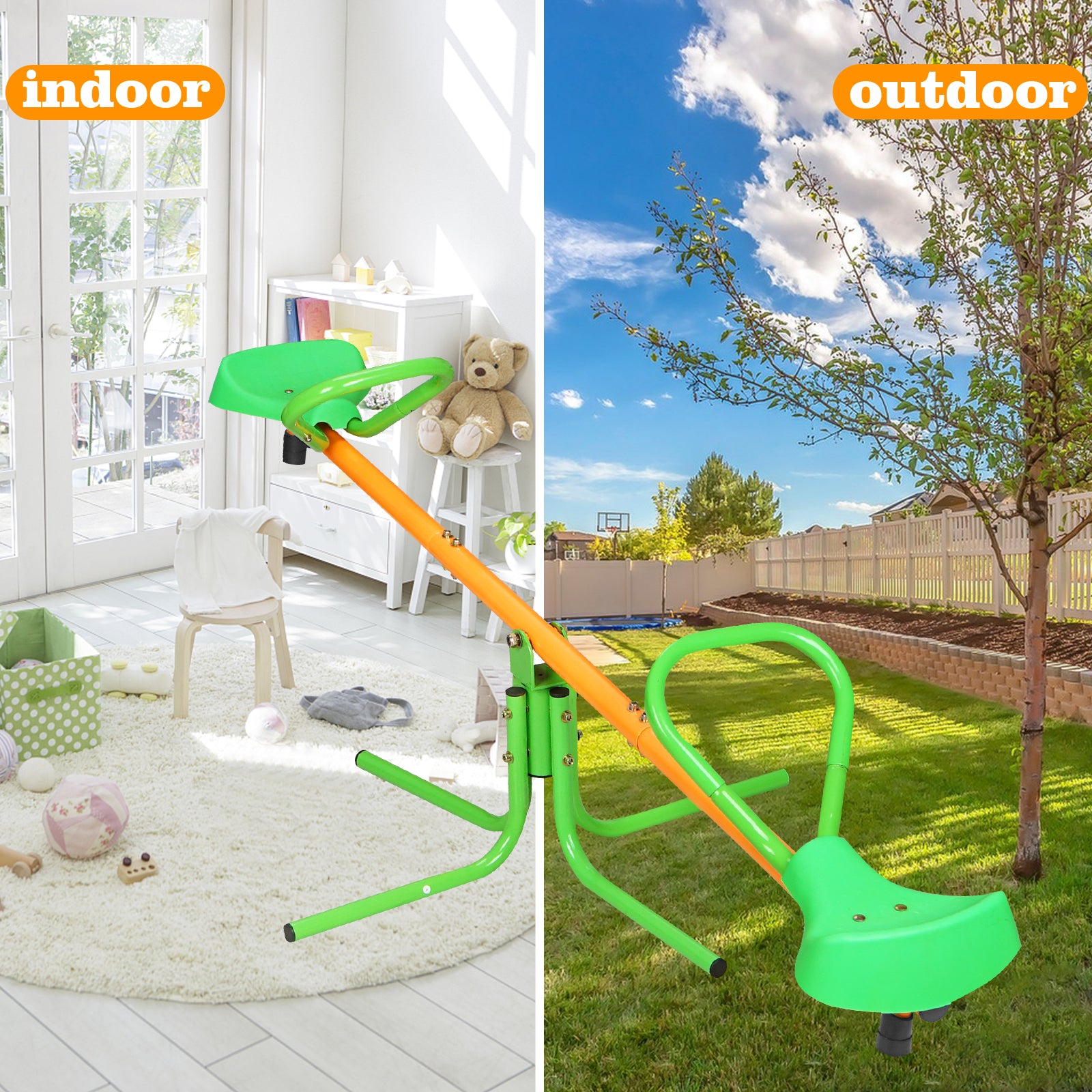 360 Degree Rotation Outdoor Kids Spinning Seesaw Sit Spin Teeter Totter Swivel Teeter