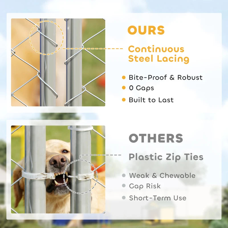 Heavy Duty Outdoor Dog Kennel With Waterproof Roof, 2 Secure Latches, Chain Link Dog Run For Backyard, 20' X 10' X 7'For Multiple Packages, Please Pay Attention To The Detailed Dimensions And Weight