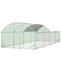 26'x9'x6'Large Metal Chicken Coop,Walk-in Poultry Cage,Chicken Run With Waterproof Cover,Outdoor Backyard Farm,Chicken Rabbits Duck Run Pen,Easy To Assemble And Clean