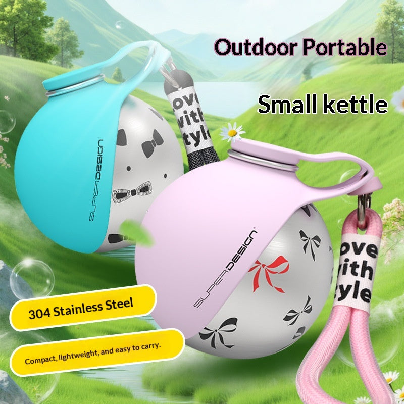 Portable Stainless Steel Pet Water Bottle with Bowl