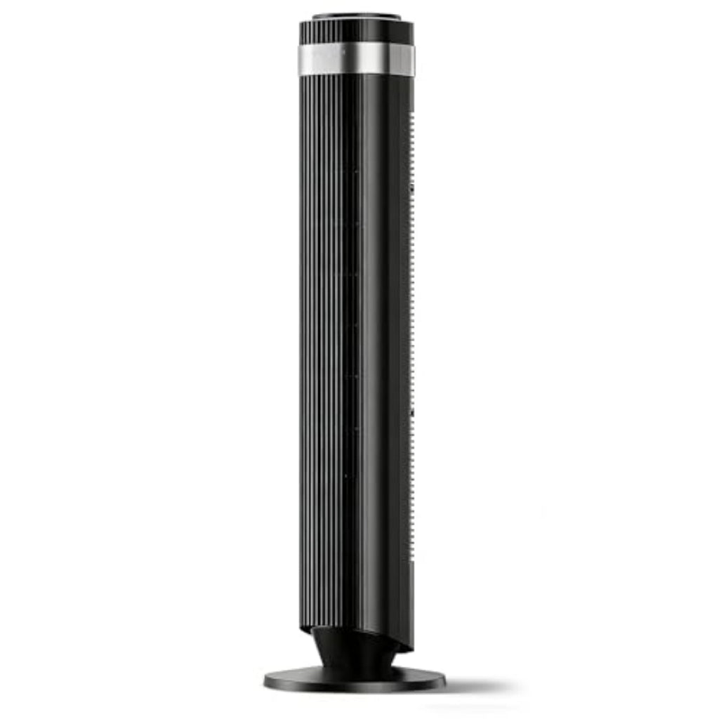 The Bedroom Is Equipped With A Silent Tower-type Fan, A 28-decibel Standing Fan, Intelligent Automatic Mode, And A 64  Swivel Bladeless Cooling Fan