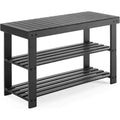 Three-tier Shoe Rack Bench, Bamboo Entrance Storage Organizer, Front Door Entrance Shoe Rack