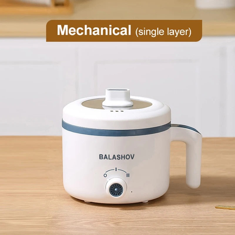 600W Electric Mini Rice Cooker 1.7L Portable Non Stick Mechanical Steamer