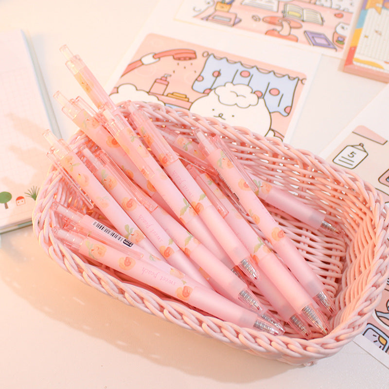 Kawaii Peach Press Gel Pen – Korean Stationery