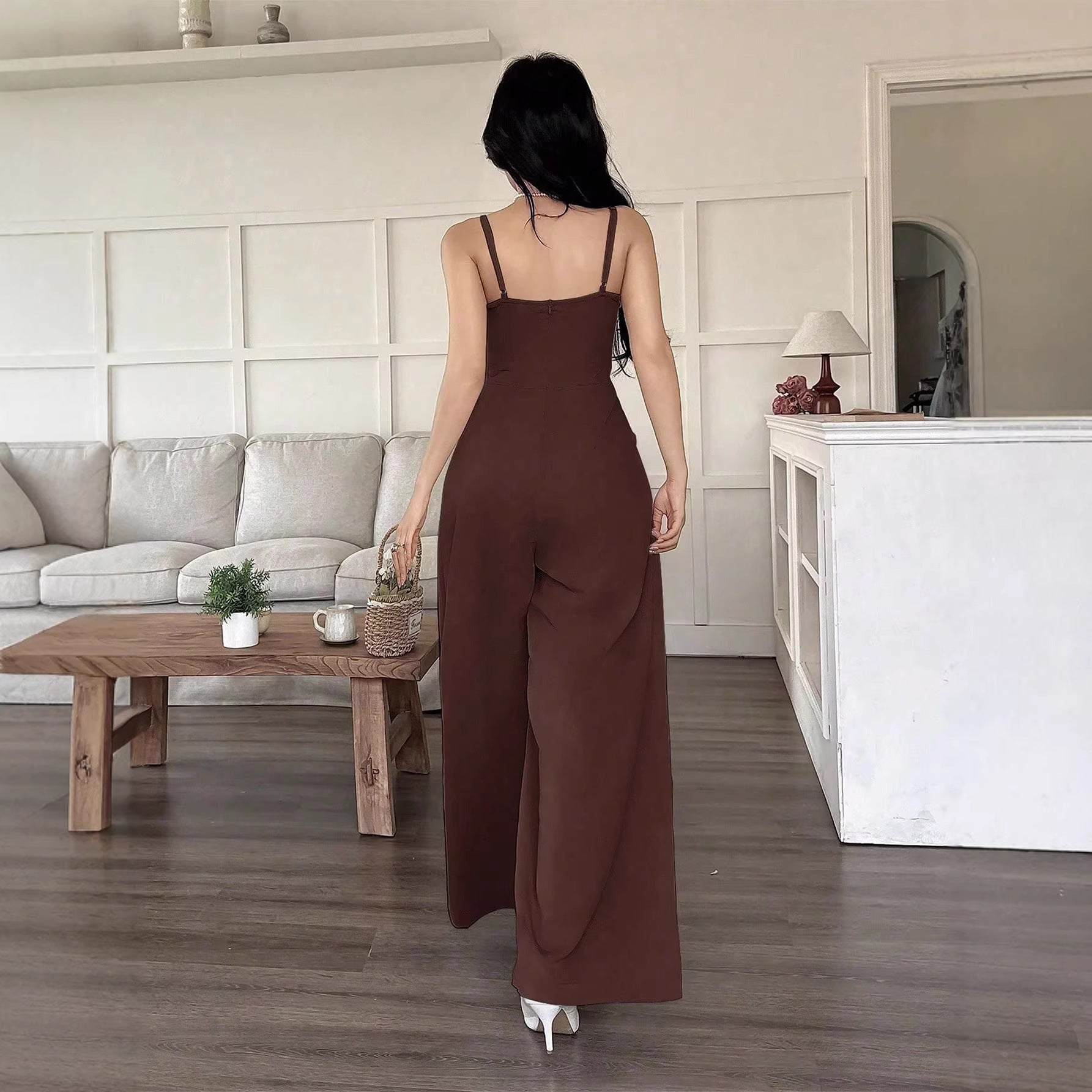 Curvy Style Light Luxury High-End Vibe Casual Jumpsuit