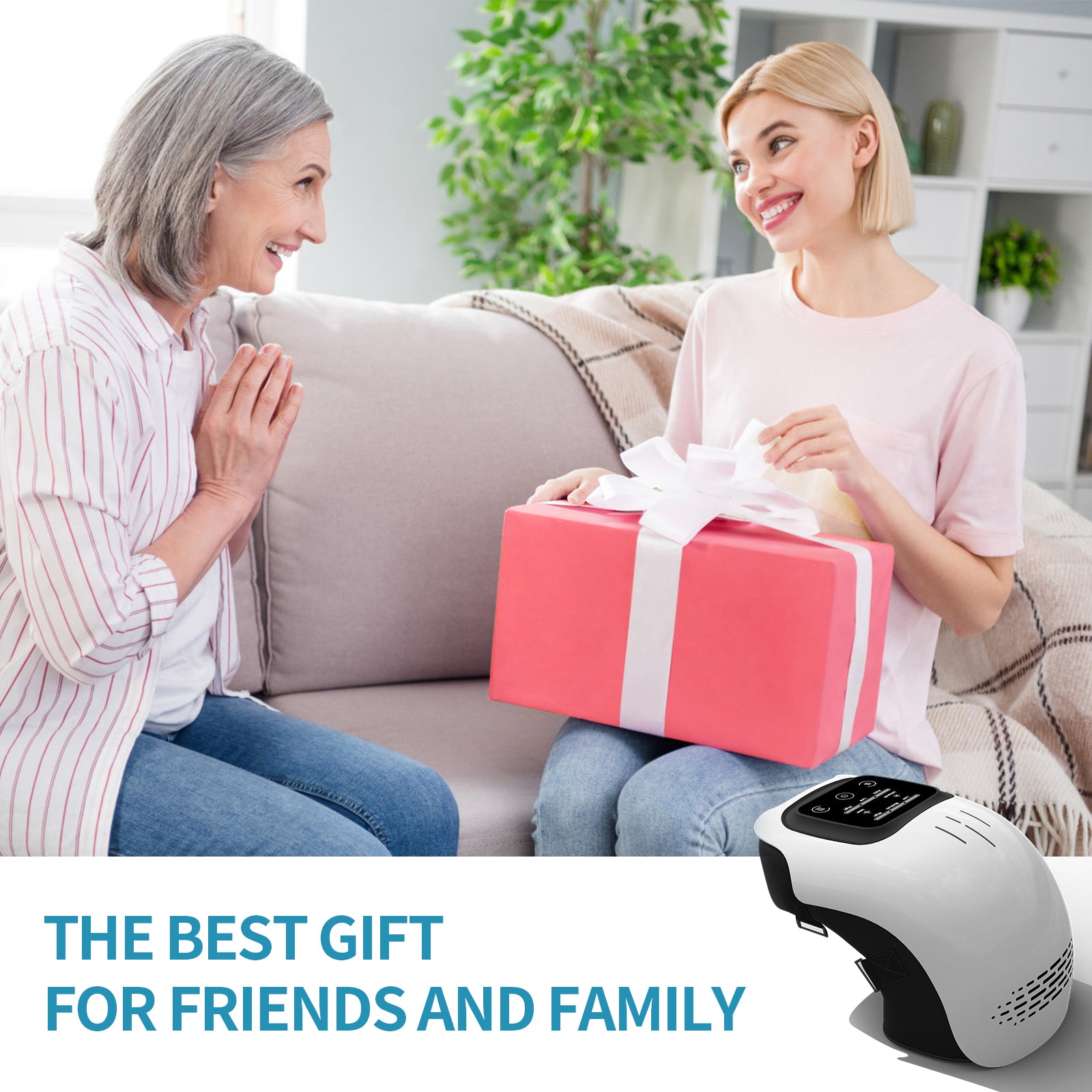 Intelligent Home Use Electric Intelligent Kneading Heating Knee Massager Rechargeable Pain Relief Infrared Laser Vibration Knee Massager