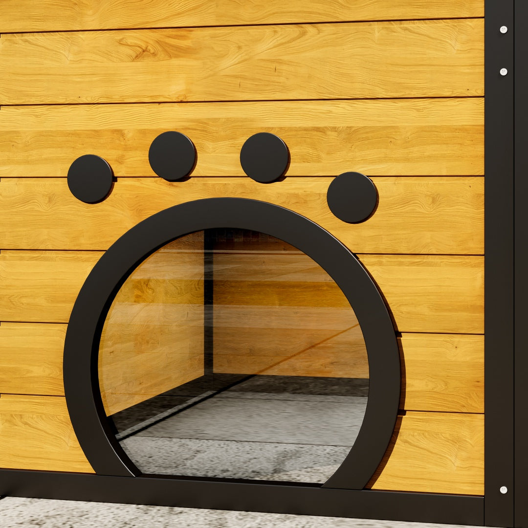 GO Large Cat Catio 4 Tiers Cat Enclosure For Outdoor, Cat House Weatherproof Attached To Window For Multiple Cats With Platforms And Resting Rooms, Brown