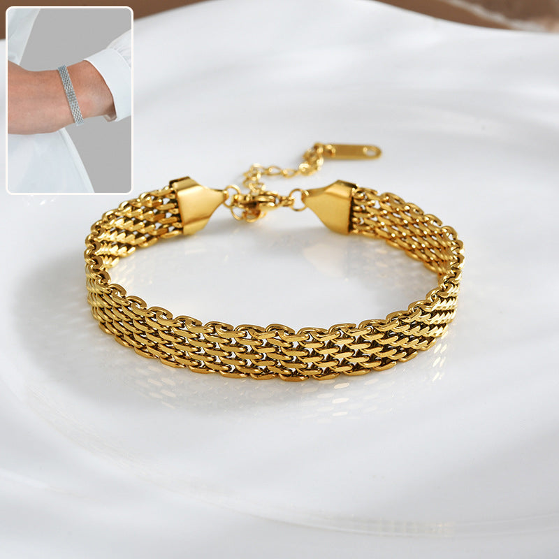 Women's Gold & Silver Chain Bracelet