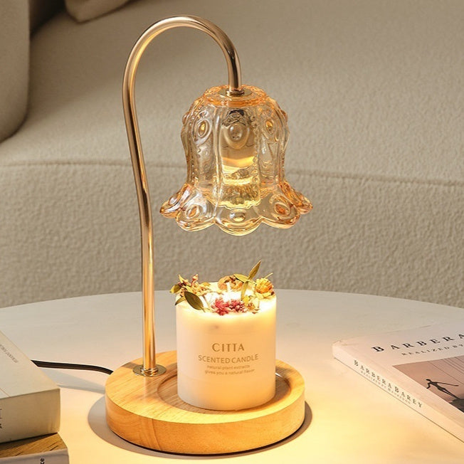 Lily of the Valley Wood Candle Warmer & Wax Melter Lamp
